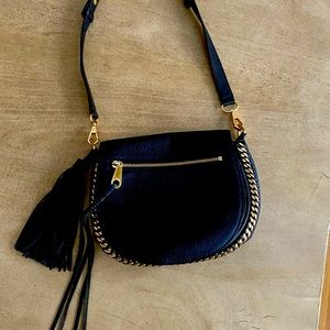 Rebecca Minkoff black leather saddle bag